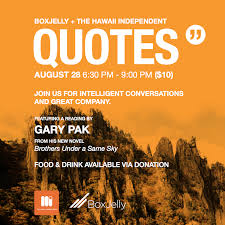 Inaugural &#39;Quotes&#39; features Gary Pak, his new novel (Book Event ... via Relatably.com