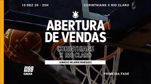 NBB – Ingressos - Corinthians x Rio Claro - 15/12 - Ginásio Wlamir Marques