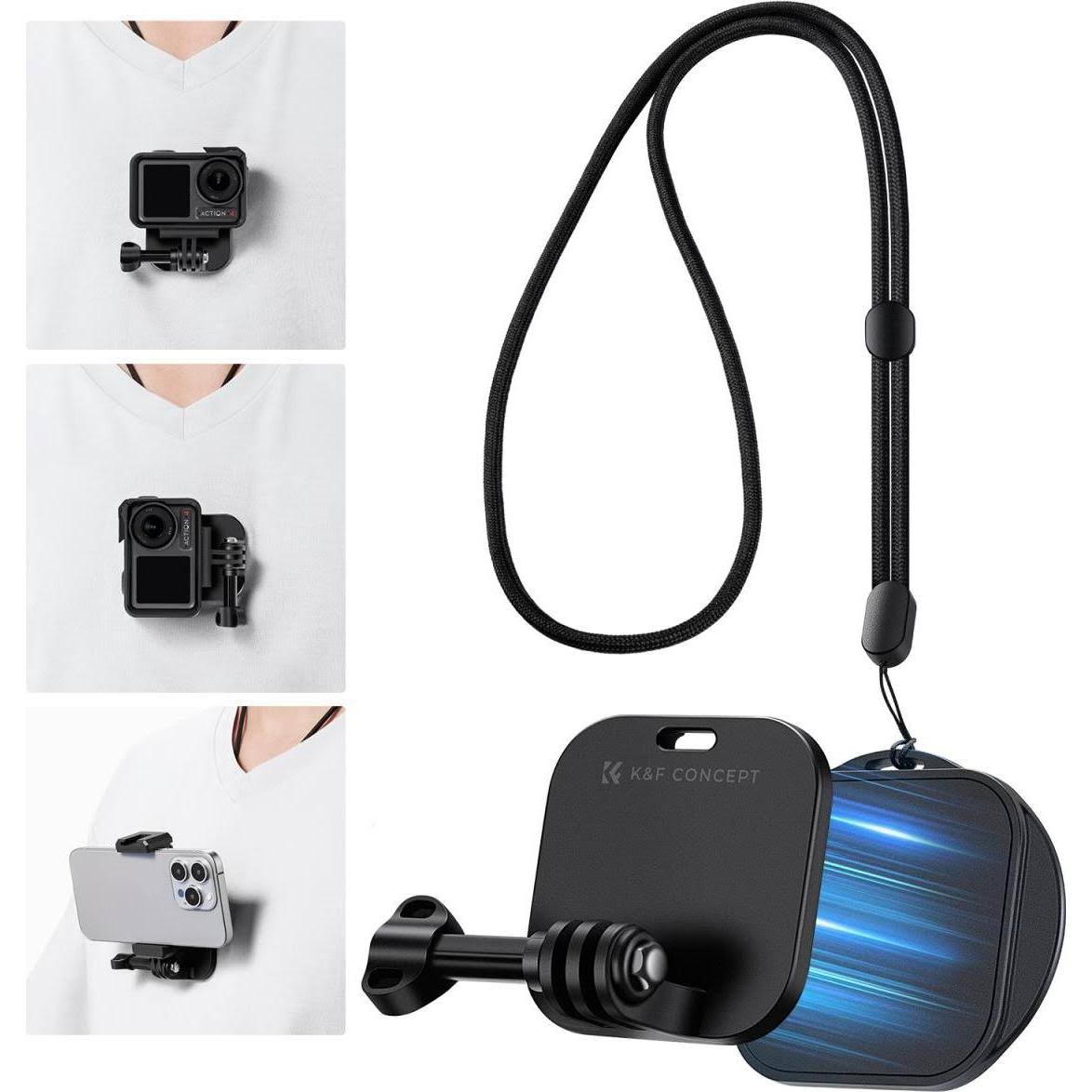 Magnetic Action Camera Chest Mount for GoPro Hero 13/12/11/10/9 Balck, DJI Osmo Action 5 Pro/4/3/2 and More Action Camera
