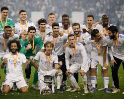 Eden Hazard celebrating the La Liga title with Real Madrid in 2022