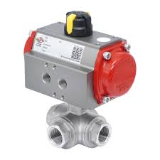 3-Way Pneumatic Ball Valve G3/8'' T-bore Stainless Steel ...