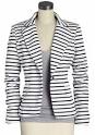 Royal Bones By Tripp Black White Striped Blazer Hot Topic