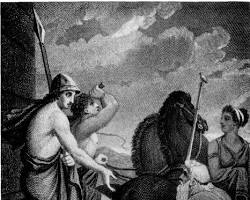 Image of Odyssey Book 1 classical art Telemachus and Athena