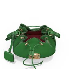 Custom-made Women's Bucket Bag Handmade in Italy with Green Stamped leather 38603 - Custom Design - GIROTTI