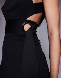 ASOS DESIGN - Robe longue dos nu fendue avec ceinture à ...