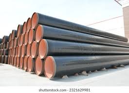 Large Diameter Steel Pipe Plant Steel Stock Photo 2321629981 ...