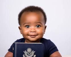 Image of baby holding a passport