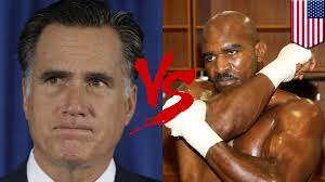 Image result for Mitt Romney Fights Evander Holyfield