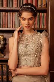 Buy Grey Silk, Tulle Enigma Stardust Embellished Pre Draped ...