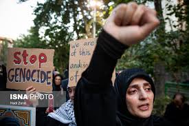 تجمع مردمی در مقابل دفتر سازمان ملل در حمایت از مردم فلسطین