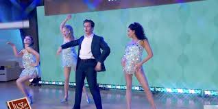 Jonathan Groff performing in Broadway musical 'Just in Time'