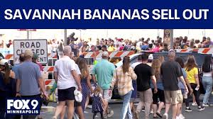 Savannah Bananas players and fans at Target Field in Minneapolis