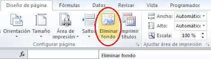 Resultado de imagen de eliminar fondo en excel