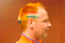 Hans hair -300.jpg He calls himself &quot;Dutch orange guy.&quot; The transformation started last week, when he dyed his blonde hair orange. Then he painted the three ... - Hans%2520hair%2520-300