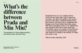 The Difference Between Prada and Miu Miu Explained by Miuccia ... via Relatably.com