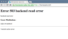 Error 503 backend read error