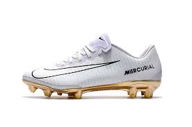 Nike Youth Soccer Cleats Cristiano Ronaldo Turf Shoes Gold White