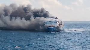 Blaze engulfs Indonesian passenger ferry off Java, leaving at least five dead