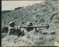 US serviceman aiming bazooka during training exercises at ...
