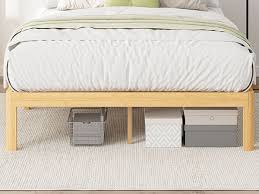 Amazon.com: Viisari Bamboo Wood Bed Frame Full with Steel Slats, 12 Inch Platform Full Size Bed Frame No Box Spring Needed, Solid Foundation, Easy Assembly, Ample Under-Bed Storage, Noise-Free : Home &