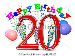 Image result for 20th birthday cake clip art