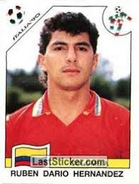 Ruben Dario Hernandez (Group D - Colombia). Sticker 303. Panini FIFA World Cup Italia 1990 - 303