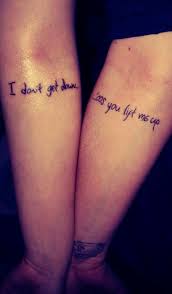 James Arthur quote tattoo with my best friend. Best friend tattoo ... via Relatably.com