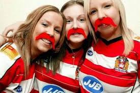 Wigan fans, left to right, Gillian Battersby, Stephanie Ellison and Lindsey ... - C_71_article_1018357_image_list_image_list_item_0_image-466177