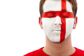 SWISS HOCKEY FAN IN FACE PAINT - original