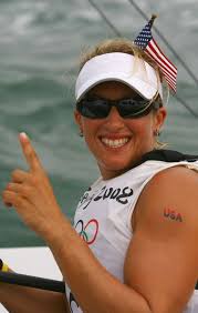 Anna Tunnicliffe of the United States of America celebrates overall victory in the Laser Radial class event following the medal race held at the Qingdao ... - Olympics%2BDay%2B11%2BSailing%2B0-ZQO98WAD5l