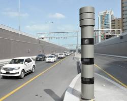 Image of speed camera on a Dubai road