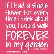 lOVE QUOTES, If I had a single flower for every time I think about ... via Relatably.com