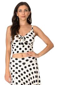 White and Black Polka Dot Tango Dance Crop Top, Tight Fit Latin Practice Crop Top With Adjustable Front Knot, Bodycon Thin Strap Salsa Top - Etsy