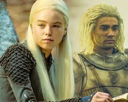 Image of Rhaenyra Targaryen and Laenor Velaryon on their wedding day