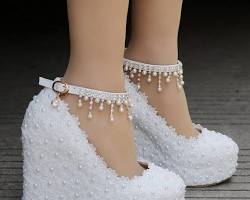 Image of Wedge Sandals Bridal Shoes
