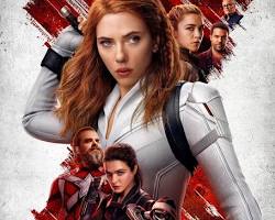 Image of Black Widow movie poster with Scarlett Johansson