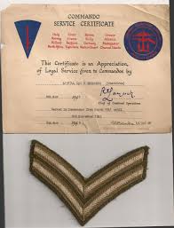 Commando Service Certificate and stripes of Cpl. William Spedding. No.6 Commando 5 troop. [Photo courtesy of his grandson Paul Duxbury. Posted by Pete R.] - service%2Bcertificate%2Bcopy