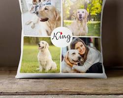 collage cushion with multiple pet photosの画像