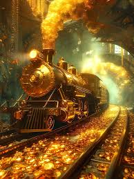 What a mesmerizing sight! A golden train journey through a mаɡісаɩ tunnel. n