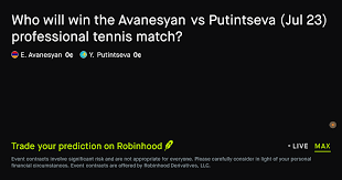 July 23, 2026: Avanesyan vs Putintseva Tennis Prediction Market