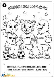 Desenhos para colorir: Mascotes da Copa do Mundo 2026