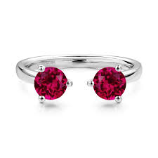 Ruby Two Stone Open Ring | LUO