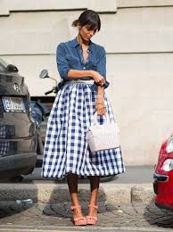 Image result for images of gingham on recent runways