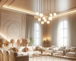 صورة أثاث كلاسيكي بألوان دافئة