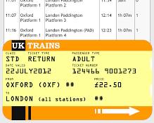 Image of sample train schedule table