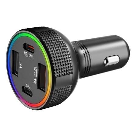 Usb c Car Charger Adapter 85W 4-Port Dual Usb-c & Usb-a Car Power Adapter