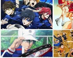 Image of various sports anime posters, including Haikyuu!!, Kuroko's Basketball, Free!, Yowamushi Pedal, and Diamond no Ace