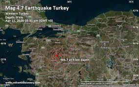 Magnitude 4.7 Earthquake Strikes Near Simav, Simav İlçesi, Kuetahya, Turkey