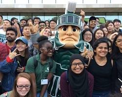 international students interacting at MSU