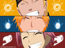 Resultado de imagem para naruto goku luffy ichigo e natsu